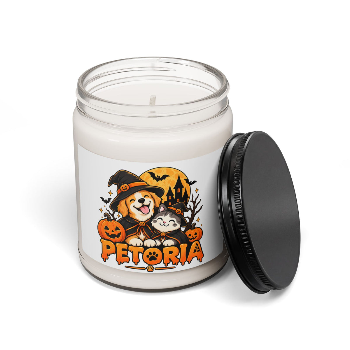 Halloween Petoria Scented Soy Candle — 9oz Pumpkin Witch Dog & Cat
