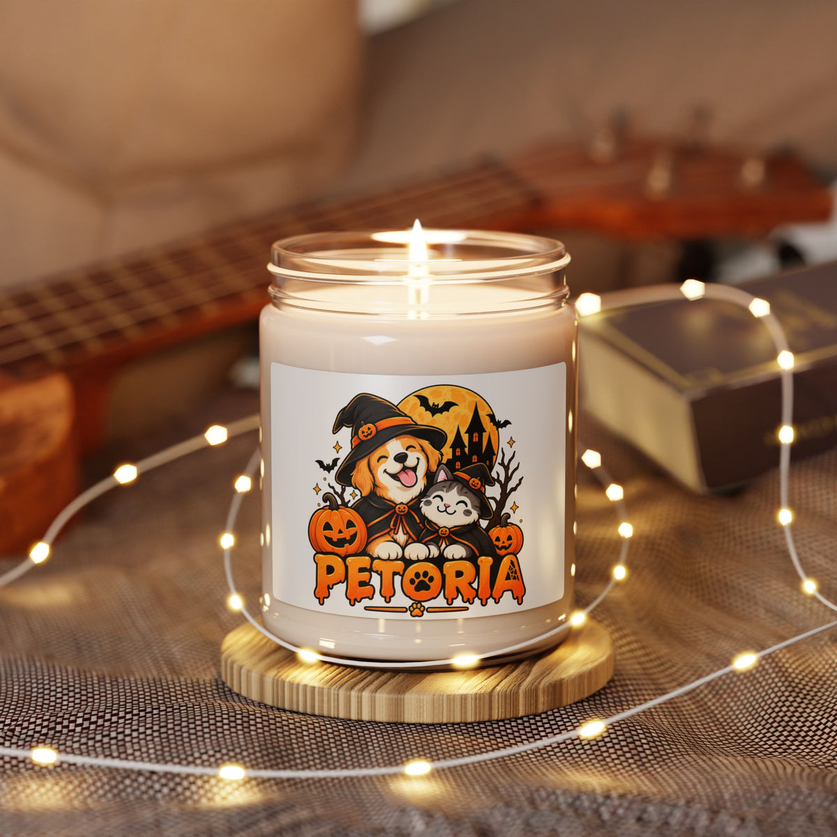 Halloween Petoria Scented Soy Candle — 9oz Pumpkin Witch Dog & Cat