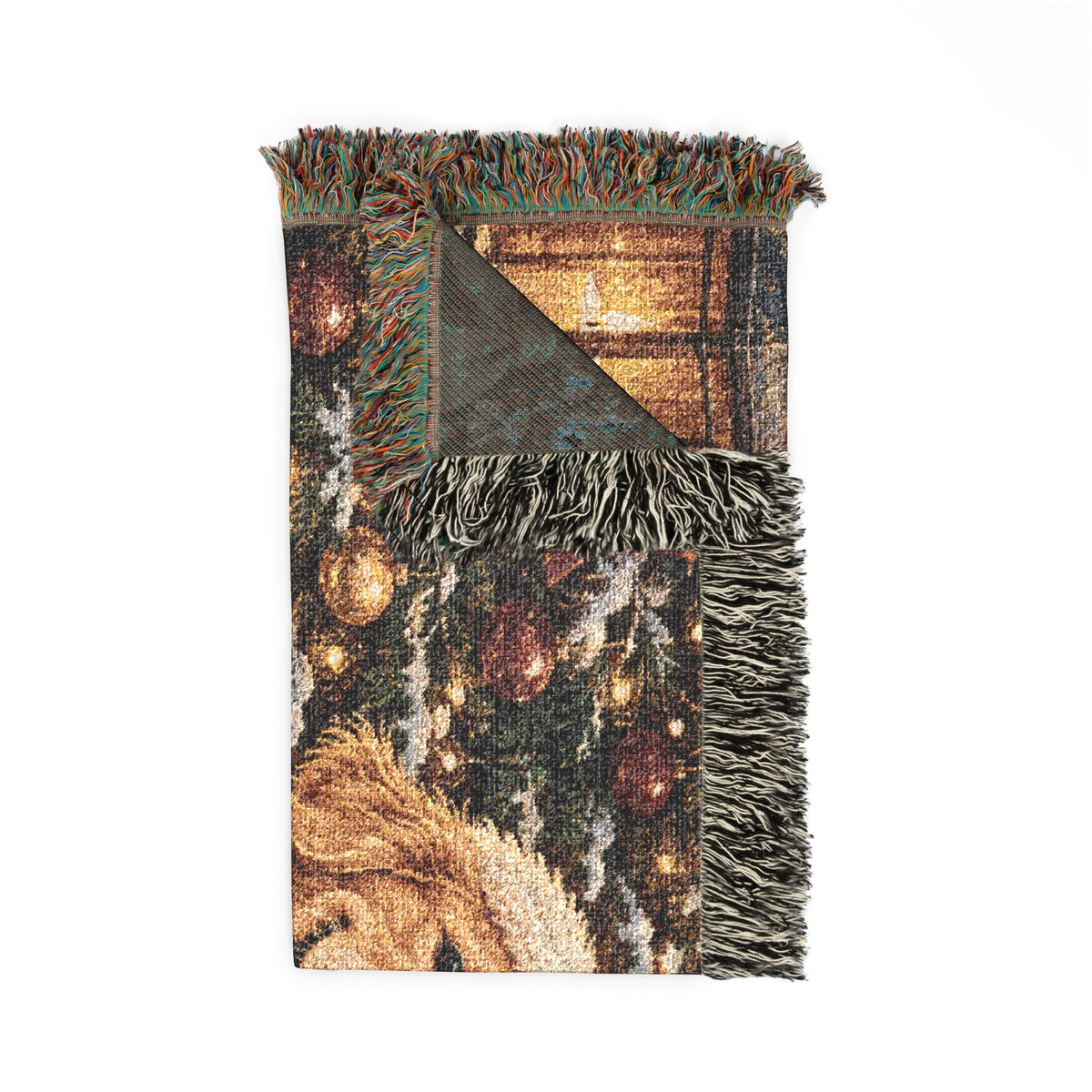 Christmas Golden Retriever Woven Blanket - Holiday Dog Throw