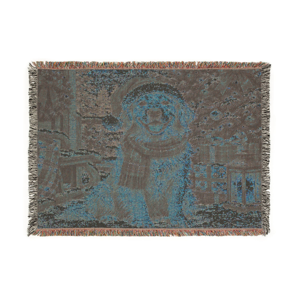 Christmas Golden Retriever Woven Blanket - Holiday Dog Throw