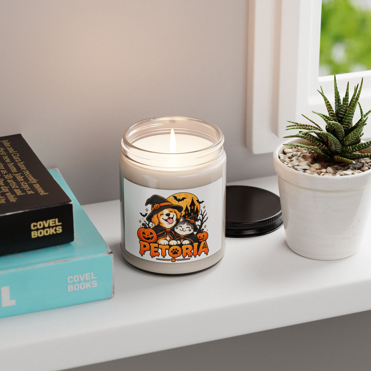 Halloween Petoria Scented Soy Candle — 9oz Pumpkin Witch Dog & Cat